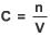 C is equal to n divided by V