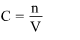 C is equal to n divided by V