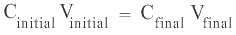 C initial times V initial is equal to C final times V final