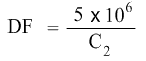 Dilution factor is equal to (5 times 10 to the power of 6) divided by C2